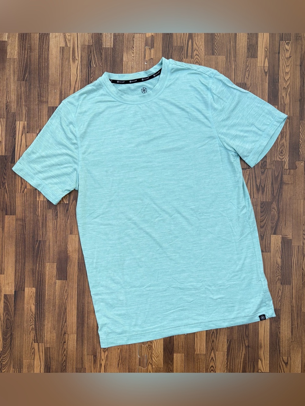 Gaiam Men's Crew Neck Performance T-Shirt - Light Teal Small